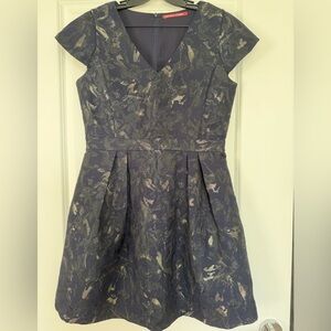 Comptoir Des Cotonniers Dark Blue Patterned Mini Dress